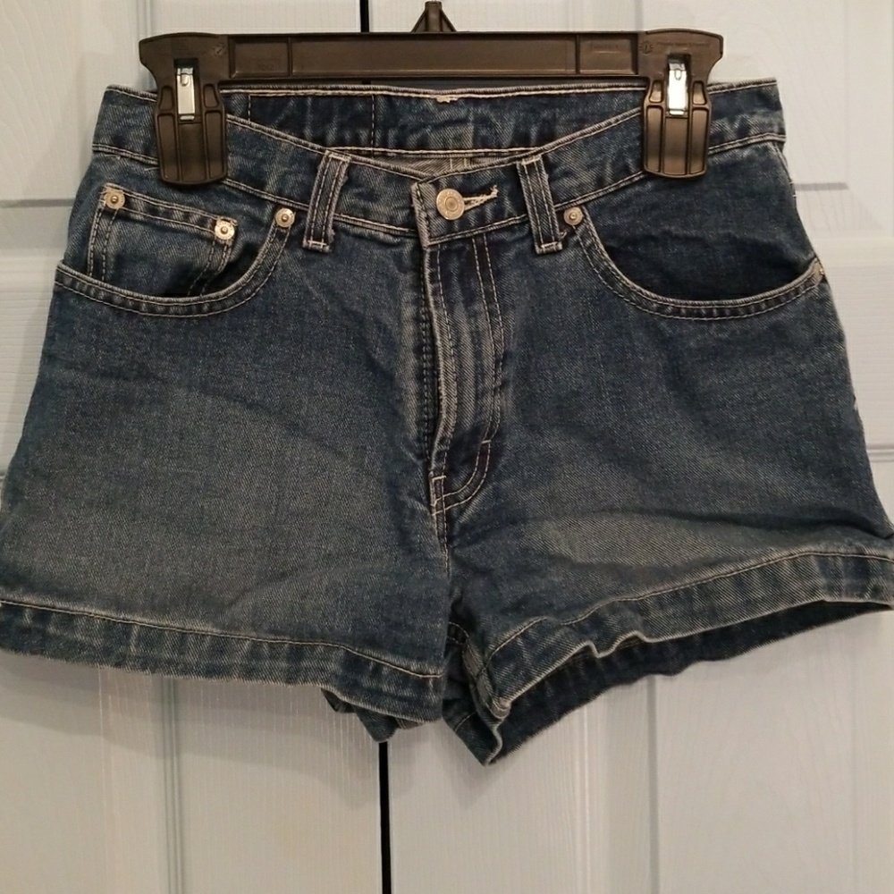 Low rise jean shorts